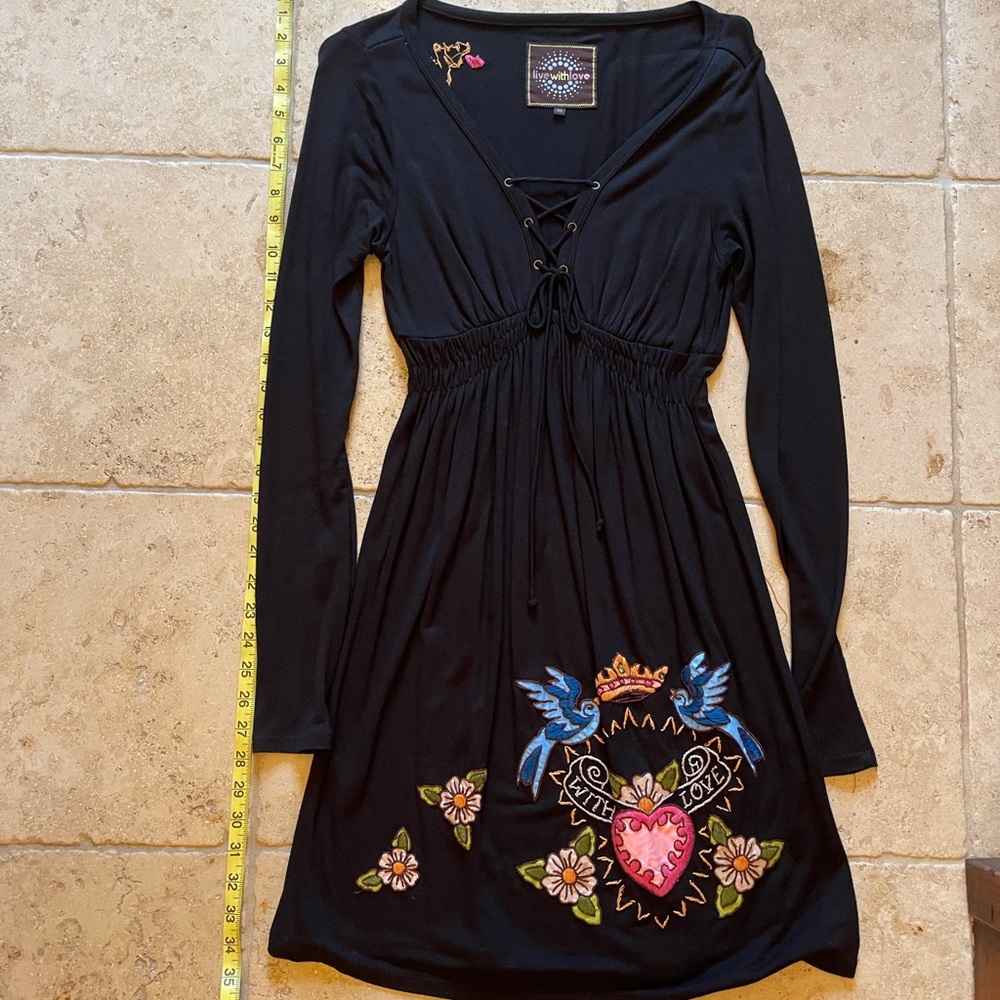 Live with Love black long sleeve dress